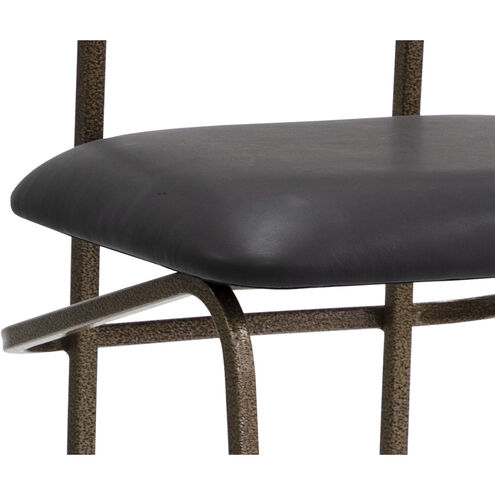 Gibbons 36 inch Antique Brass / Charcoal Black Leather Counter Stool